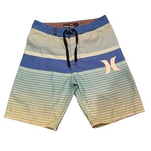 Hurley Boys Striped Gradient Board Shorts Swim Trunks
